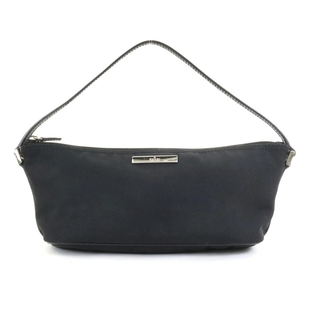 Gucci Handbag Leather Black Silver
